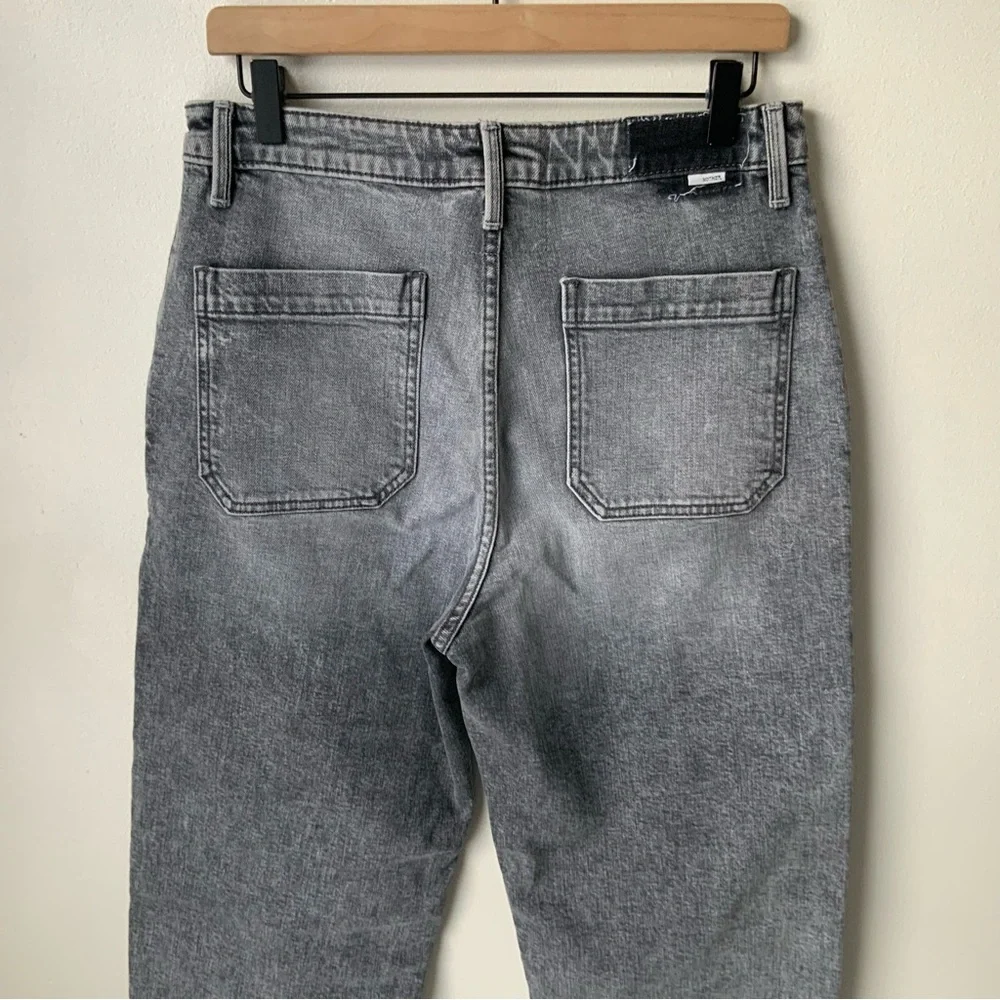 MOTHER SUPERIOR Jeans Private Patch Pocket Ankle Shadow Dancing Gray Size 28